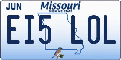 MO license plate EI5L0L