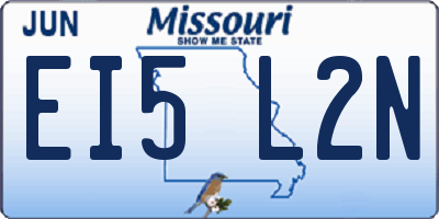 MO license plate EI5L2N