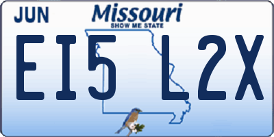 MO license plate EI5L2X