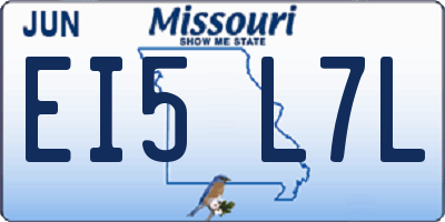 MO license plate EI5L7L