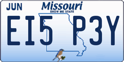 MO license plate EI5P3Y