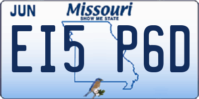 MO license plate EI5P6D
