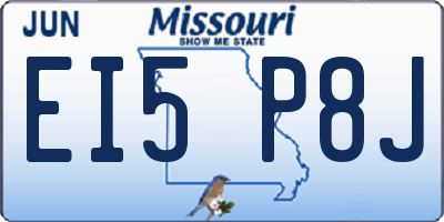 MO license plate EI5P8J