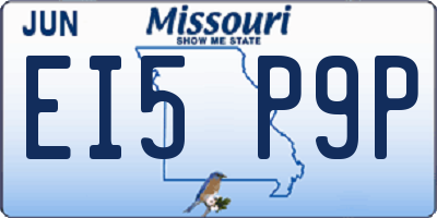 MO license plate EI5P9P