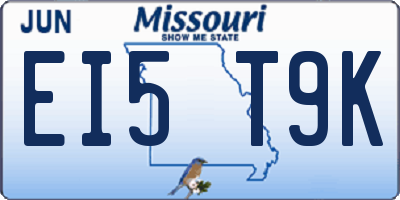 MO license plate EI5T9K