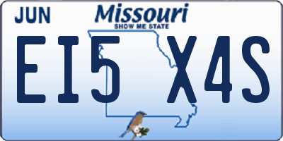 MO license plate EI5X4S