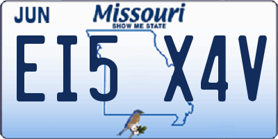 MO license plate EI5X4V