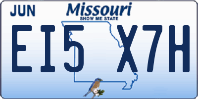 MO license plate EI5X7H