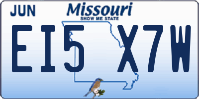 MO license plate EI5X7W