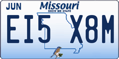 MO license plate EI5X8M