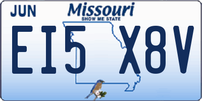 MO license plate EI5X8V