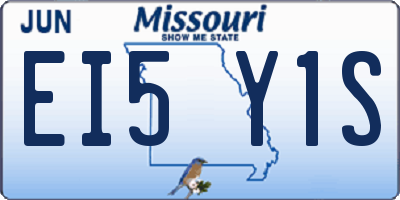MO license plate EI5Y1S