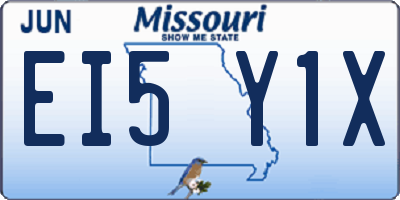 MO license plate EI5Y1X