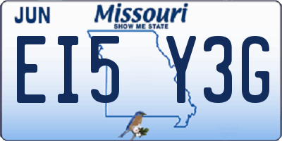 MO license plate EI5Y3G