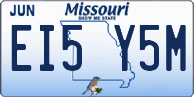 MO license plate EI5Y5M