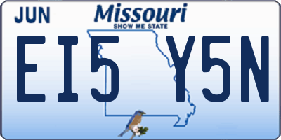 MO license plate EI5Y5N