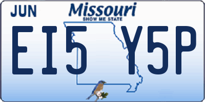 MO license plate EI5Y5P