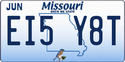 MO license plate EI5Y8T