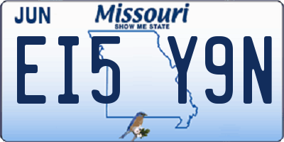 MO license plate EI5Y9N