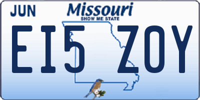 MO license plate EI5Z0Y
