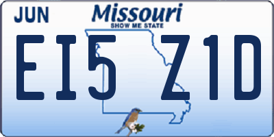 MO license plate EI5Z1D