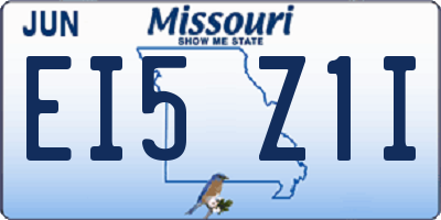 MO license plate EI5Z1I