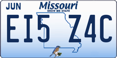 MO license plate EI5Z4C
