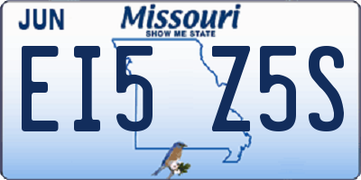 MO license plate EI5Z5S