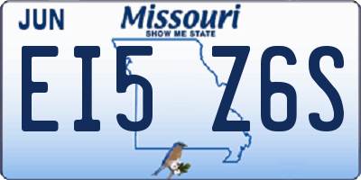 MO license plate EI5Z6S
