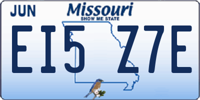 MO license plate EI5Z7E