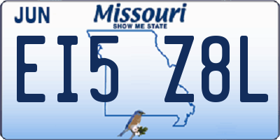 MO license plate EI5Z8L