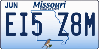 MO license plate EI5Z8M