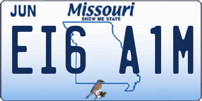 MO license plate EI6A1M