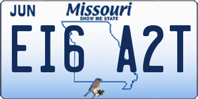 MO license plate EI6A2T