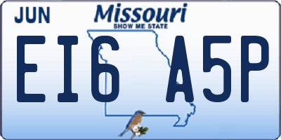 MO license plate EI6A5P