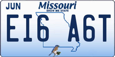 MO license plate EI6A6T
