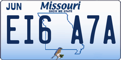 MO license plate EI6A7A