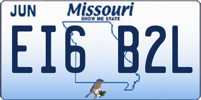 MO license plate EI6B2L
