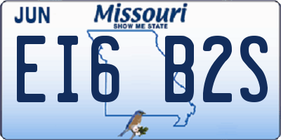 MO license plate EI6B2S