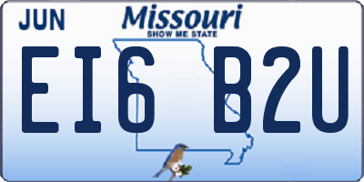 MO license plate EI6B2U