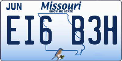 MO license plate EI6B3H