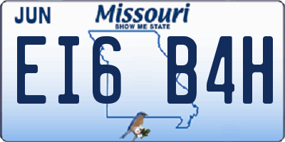 MO license plate EI6B4H
