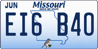 MO license plate EI6B4O