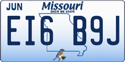 MO license plate EI6B9J