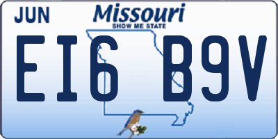 MO license plate EI6B9V