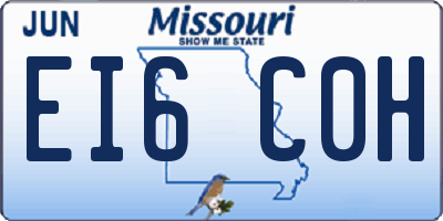MO license plate EI6C0H
