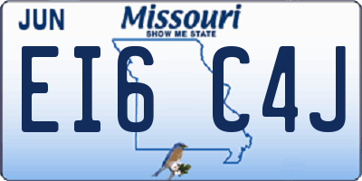 MO license plate EI6C4J