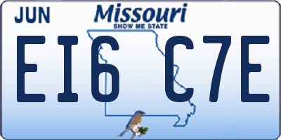 MO license plate EI6C7E