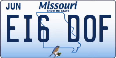 MO license plate EI6D0F