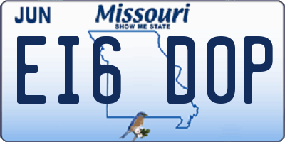 MO license plate EI6D0P